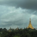 stupa over trees